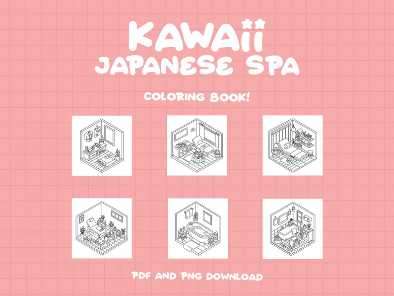 Spa Coloring Beauty Coloring Self Love Kawaii Coloring Cozy Girl Coloring Japanese Coloring Relaxing Zen Coloring Aesthetic Coloring Pages afbeelding 4
