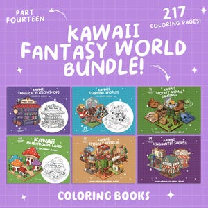 Fantasy Coloring Book Bundle Magical Coloring Quirky Spooky Coloring Weird Procreate Coloring Digital Cute Printable Coloring Pages Adults