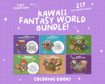 Fantasy Coloring Book Bundle Magical Coloring Quirky Spooky Coloring Weird Procreate Coloring Digital Cute Printable Coloring Pages Adults