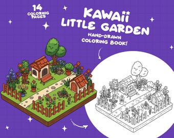 Kawaii Garden Coloring Book Spring Coloring Miniature Plants Coloring Forest Coloring Nature Pocket Room Coloring Cozy Cute Coloring Pages