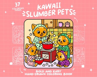 Pajama Coloring Sleeping Cute Animal Coloring Book Moments Coloring Hygge Pet Coloring Bold And Easy Cozy Coloring Pages For Kids And Adults