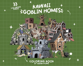 Goblincore Coloring Book Creepy Cute Coloring House Weirdcore Coloring Quirky Spooky Coloring Digital Halloween Coloring Pages For Adults