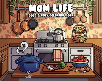 Mom life coloring pages mother day coloring hygge home coloring cute mom coloring scenes cozy moments coloring book digital printable