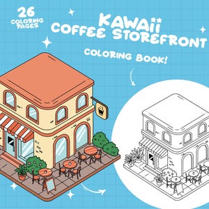 Cafe Coloring Storefront Coloring Coffee Shop Coloring Book Little Shop Coloring Coffee Building Cozy Coloring Pages For Adults Printable