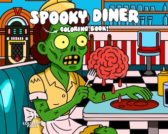 Retro Halloween Coloring Spooky Cozy Coloring Book Creepy Cute Coloring Zombie Funny Coloring Pages Pdf Kids Adult Coloring Printable Sheets