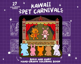 Carnival Coloring Circus Party Theme Park Coloring Pet Cute Animal Coloring Book Digital Fun Coloring Bold Easy Coloring Pages Adults Kids