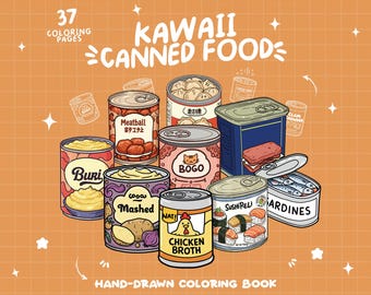 Cute Food Coloring Pages Snacks Coloring Store Market Coloring Grocery Drinks Coloring Sweet Kawaii Coloring Bold Easy Coloring Book Digital
