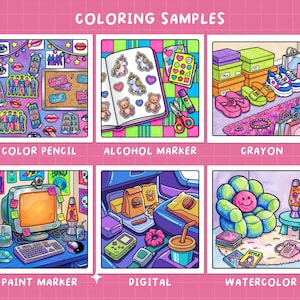 Y2k coloring book nostalgia coloring 2000s 90s coloring aesthetic pop culture coloring bold easy teen coloring page digital printable sheets bild 5
