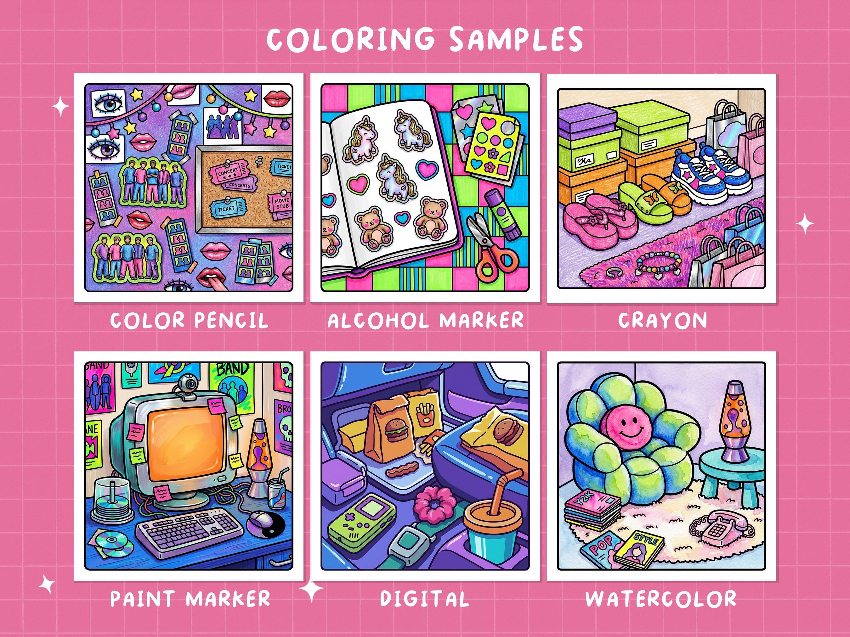 Y2k Coloring Book Nostalgia Coloring 2000s 90s Coloring Aesthetic Pop ...