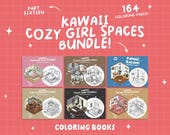 Cozy Girl Spaces Coloring Book Bundle Little Corner Coloring Room Creative Coloring Detailed Stress Relief Coloring Pages Adults Printable