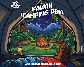 Camping Coloring View Coloring Scenery Night Coloring Adventure Coloring Book Nature Coloring Tent Forest Coloring Pages Travel Activities