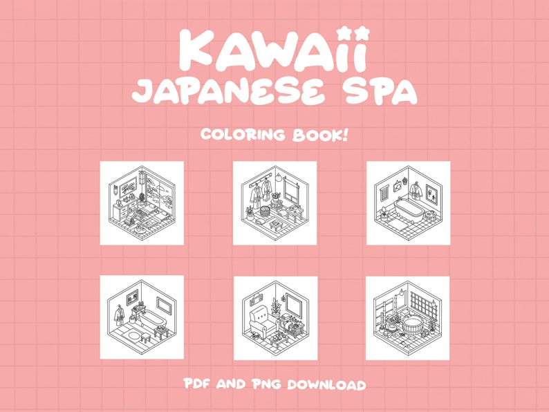 Spa Coloring Beauty Coloring Self Love Kawaii Coloring Cozy Girl Coloring Japanese Coloring Relaxing Zen Coloring Aesthetic Coloring Pages afbeelding 3