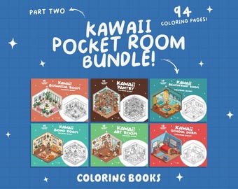 Cozy Space Coloring Pages Bundle Furniture Coloring Trendy Tiny House Coloring Hygge Adult Coloring Cute Pocket Room Coloring Book Bundle 2