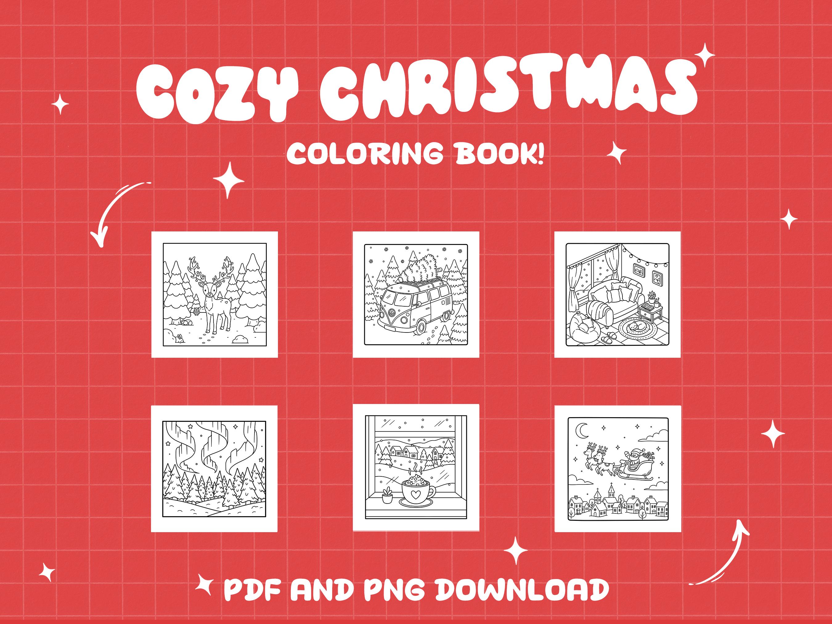 Cozy Christmas Coloring Pages Cute Christmas Coloring Book Holiday ...