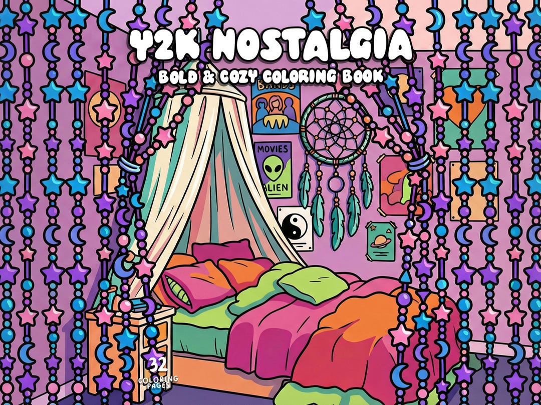 Y2k Coloring Book Nostalgia Coloring 2000s 90s Coloring Aesthetic Pop ...