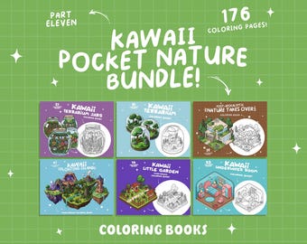 Pocket Nature Coloring Pages Bundle Cute Forest Coloring Garden Tree Coloring Enchanted Calm Coloring Landscape Procreate Coloring Book Pdf