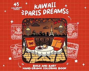 Paris Ausmalen Französisches Reisemalbuch Supersüße Ausmalbilder Romantische Strassenausmalung Girly Kokette Ausmalseiten Digital