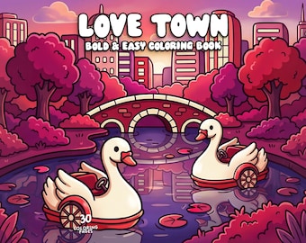 Valentine’s day coloring pages love coloring town romantic coloring village cozy valentine activity pdf valentine coloring book for adults