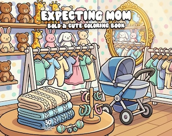 Pregnancy coloring maternity baby shower coloring book mom coloring motherhood expecting mom gift new mom self care baby shower activity