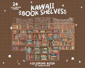 Bookshelf Coloring Book Lover Coloring Library Booklovers Coloring Reading Printable Bookshelf Tracker Coloring Shelf Bookish Gift Printable