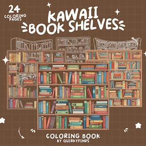 Bookshelf Coloring Book Lover Coloring Library Booklovers Coloring Reading Printable Bookshelf Tracker Coloring Shelf Bookish Gift Printable