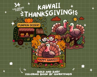 Thanksgiving Coloring Book Bold Easy Fall Coloring Pages Cozy Autumn Coloring Turkey Pumpkin Coloring Fall Activity Kids Adult Printable Pdf