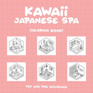 Spa Coloring Beauty Coloring Self Love Kawaii Coloring Cozy Girl Coloring Japanese Coloring Relaxing Zen Coloring Aesthetic Coloring Pages afbeelding 2