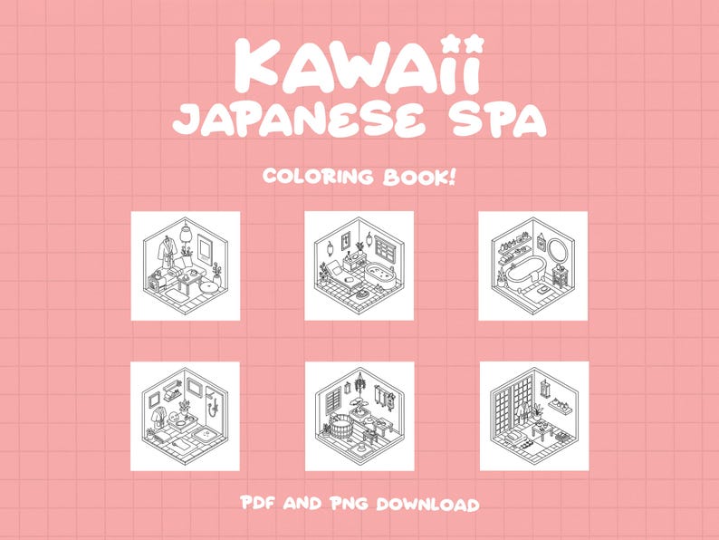 Spa Coloring Beauty Coloring Self Love Kawaii Coloring Cozy Girl Coloring Japanese Coloring Relaxing Zen Coloring Aesthetic Coloring Pages afbeelding 2