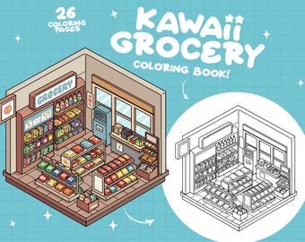 Grocery Coloring Shop Coloring Book Tiny Coloring Cute Food Coloring Cozy Adult Coloring Creative Japanese Coloring Interior Coloring Pages