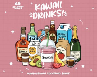 Drinks Coloring Beverage Glasses Coloring Cheers Cocktail Coloring Coffee Fruits Cute Food Coloring Pages Bold And Easy Simple Coloring Book