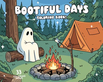 Spooky Cozy Coloring Book Creepy Cute Coloring Kawaii Ghost Coloring Halloween Fall Coloring Pages Pdf Kid Adult Coloring Printable Activity