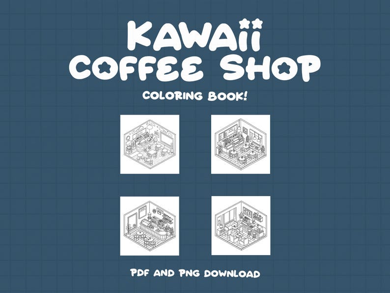 Coffee Shop Coloring Book Cafe Coloring Book Cozy Cafe Coloring Coffee ...