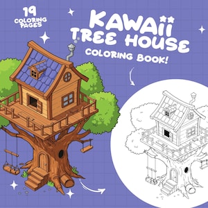 Tree House Coloring Garden Coloring Book Magical Coloring Cottage Coloring Landscape Fantasy House Coloring Enchanted Forest Coloring Pages