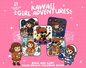 Cute Girl Coloring Pages Kawaii Girl Coloring Book Pdf Cozy Coloring Fashion Girly Coloring Comfy Bold And Easy Coloring Sheets Teens Adults