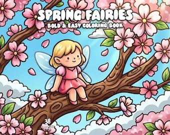 Spring fairy coloring book cozy cute coloring springtime enchanted coloring garden kawaii fairytale coloring pages for kid adults printable