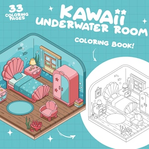 Underwater Coloring Cozy Home Coloring Pages Ocean Life Coloring Whimsical Pocket Room Coloring Doodle Cute Coloring Book Instant Download