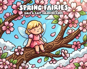 Spring fairy coloring book cozy cute coloring springtime enchanted coloring garden kawaii fairytale coloring pages for kid adults printable