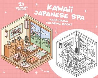 Spa Coloring Beauty Coloring Self Love Kawaii Coloring Cozy Girl Coloring Japanese Coloring Relaxing  Zen Coloring Aesthetic Coloring Pages