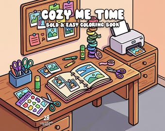 Cozy coloring book for adults self care coloring hygge relaxing coloring pages bold easy coloring self love prints digital coloring sheets