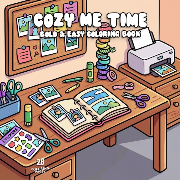 Cozy coloring book for adults self care coloring hygge relaxing coloring pages bold easy coloring self love prints digital coloring sheets