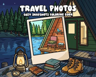 Creative coloring book cozy hygge coloring pages aesthetic coloring travel unique coloring vacation fun coloring digital download printable