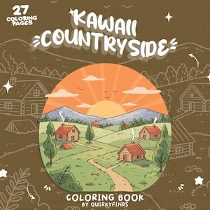 Countryside Cottagecore Coloring Book Nature Coloring Farm Landscape Coloring Comfy Relaxing Coloring Scene Coloring Pages For Adults Kids