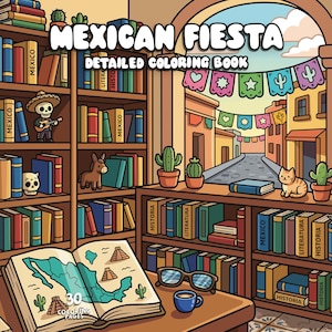 Mexican coloring fiesta cinco de mayo coloring book travel coloring cultural detailed coloring party kids adult coloring pages printable
