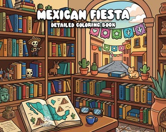 Mexican coloring fiesta cinco de mayo coloring book travel coloring cultural detailed coloring party kids adult coloring pages printable
