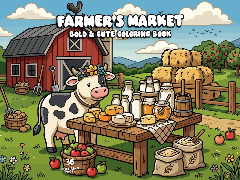Market coloring store shop coloring book cute animal coloring pages cozy coloring book for adults kid coloring sheets printable activity pdf imagen 1