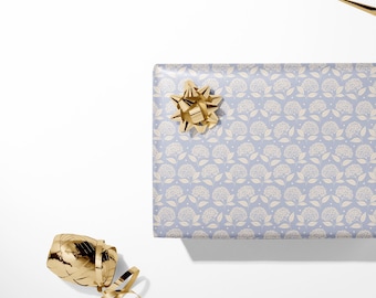 Bridal Shower Wrapping Paper Floral for Wedding Gift Vintage Inspired Gift Wrap for Bride Something Blue Engagement Gift Idea Bridal Shower