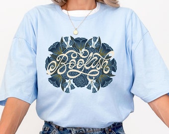 Vintage Inspired Floral TShirt for Book Lover Gift Idea for Reader Graphic Tee Bookish Gift Idea for Women Oversized Shirt Book Club Friend