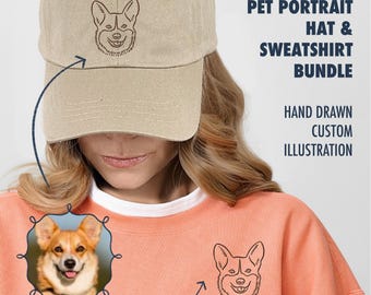 Custom Pet Hat for Dog Dad Baseball Cap Pet Portrait Embroidered Hat Cat Mom Gift Idea Dog Lover Hat Personalized Pet Parent Gift Pet Gift