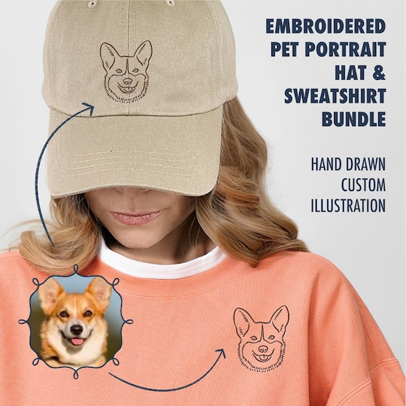 Custom Pet Hat for Dog Dad Baseball Cap Pet Portrait Embroidered Hat Cat Mom Gift Idea Dog Lover Hat Personalized Pet Parent Gift Pet Gift