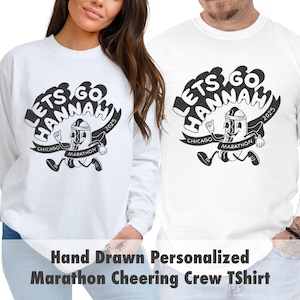 Maglietta personalizzata Marathon Cheer Squad Maglietta personalizzata Race Support Crew abbinata Maglietta Marathon Support Crew Race Day Gear per Runner Retro